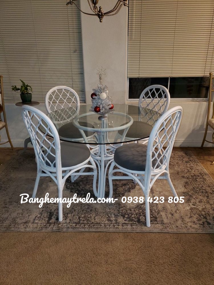 Bộ bàn ghế phòng ăn mây tre